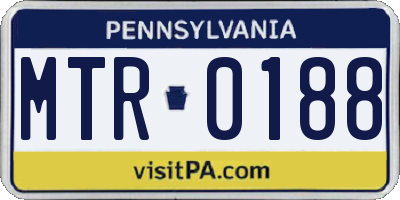 PA license plate MTR0188