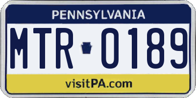 PA license plate MTR0189