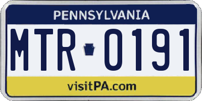 PA license plate MTR0191