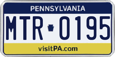 PA license plate MTR0195