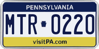 PA license plate MTR0220