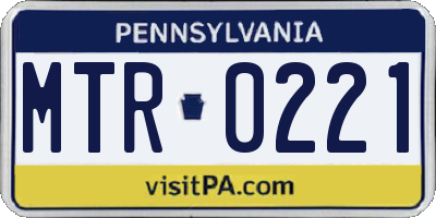 PA license plate MTR0221