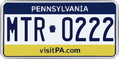 PA license plate MTR0222