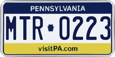PA license plate MTR0223