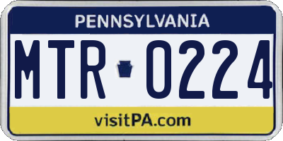 PA license plate MTR0224