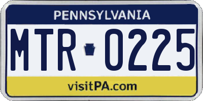 PA license plate MTR0225