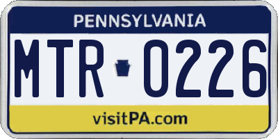 PA license plate MTR0226