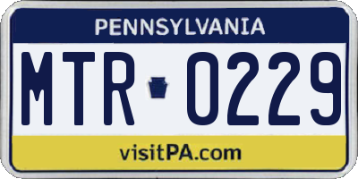 PA license plate MTR0229