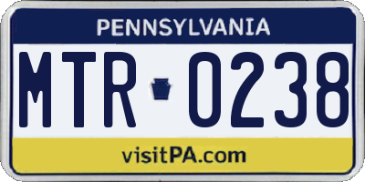 PA license plate MTR0238