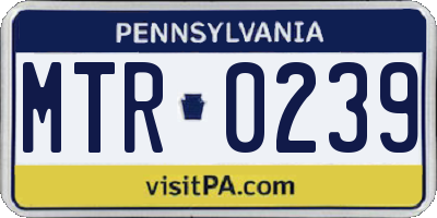PA license plate MTR0239