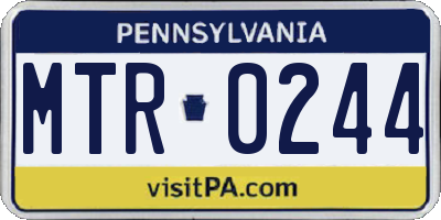 PA license plate MTR0244