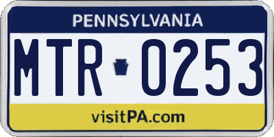 PA license plate MTR0253