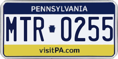 PA license plate MTR0255