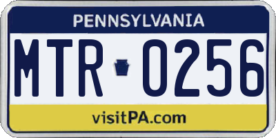 PA license plate MTR0256