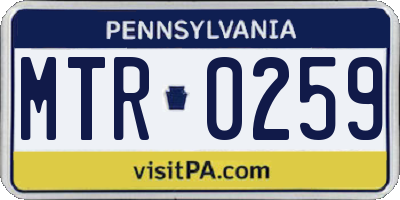 PA license plate MTR0259
