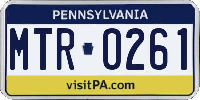 PA license plate MTR0261