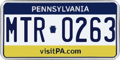 PA license plate MTR0263