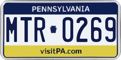 PA license plate MTR0269