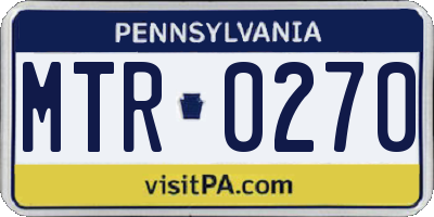 PA license plate MTR0270