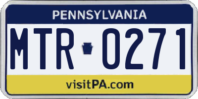 PA license plate MTR0271