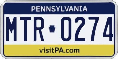PA license plate MTR0274