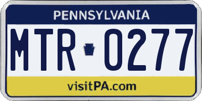 PA license plate MTR0277