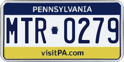 PA license plate MTR0279