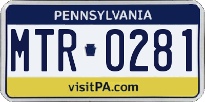 PA license plate MTR0281