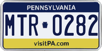 PA license plate MTR0282