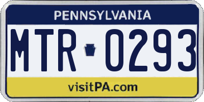 PA license plate MTR0293
