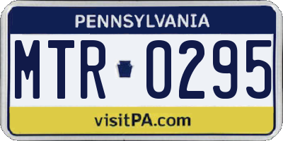 PA license plate MTR0295
