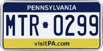 PA license plate MTR0299