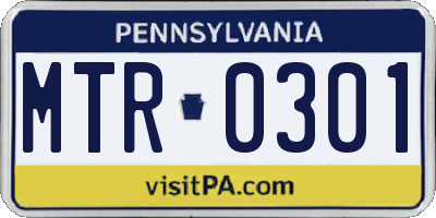 PA license plate MTR0301