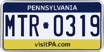 PA license plate MTR0319