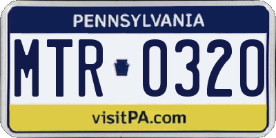 PA license plate MTR0320