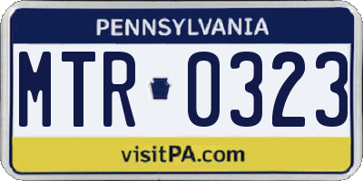 PA license plate MTR0323