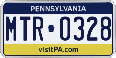 PA license plate MTR0328