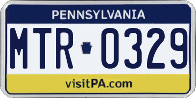 PA license plate MTR0329