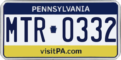 PA license plate MTR0332