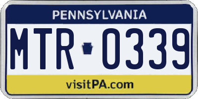 PA license plate MTR0339