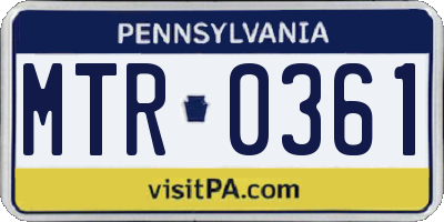 PA license plate MTR0361