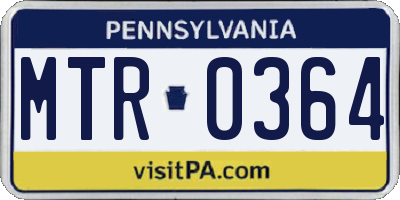 PA license plate MTR0364