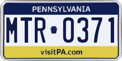 PA license plate MTR0371