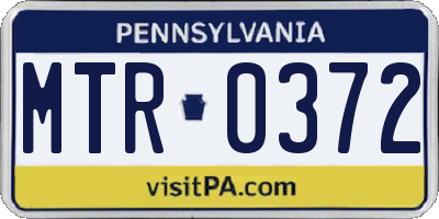 PA license plate MTR0372