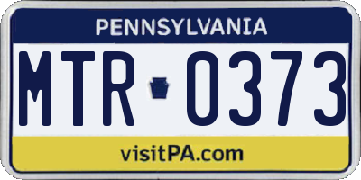 PA license plate MTR0373