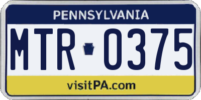 PA license plate MTR0375