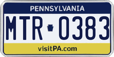PA license plate MTR0383