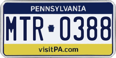PA license plate MTR0388