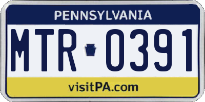 PA license plate MTR0391