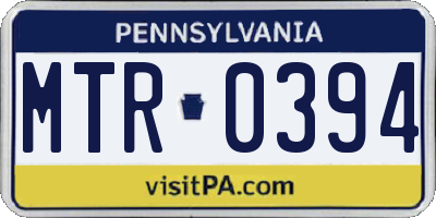 PA license plate MTR0394